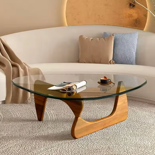 Table Basse Design en Verre et Bois Massif - Élégance Contemporaine